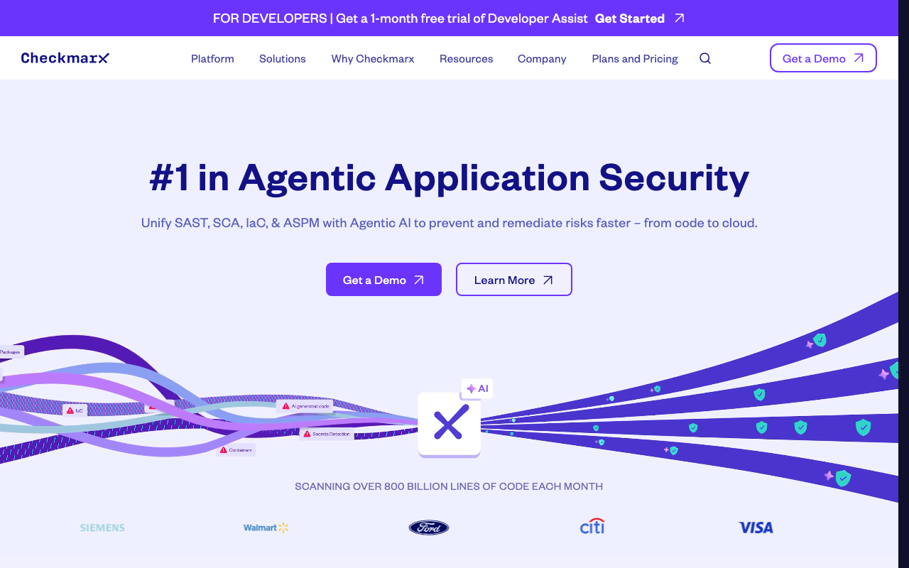 Checkmarx security scanning tool screenshot