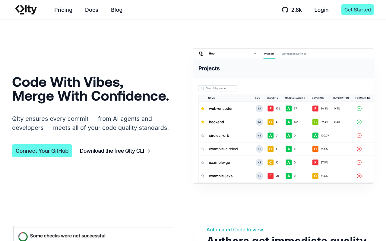 Qlty code quality platform screenshot